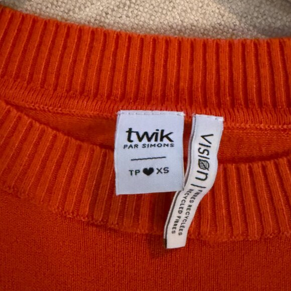Orange Simons Sweater by TWIK - Stretchy - Size XS  (Viscose & Nylon) - Picture 7 of 7